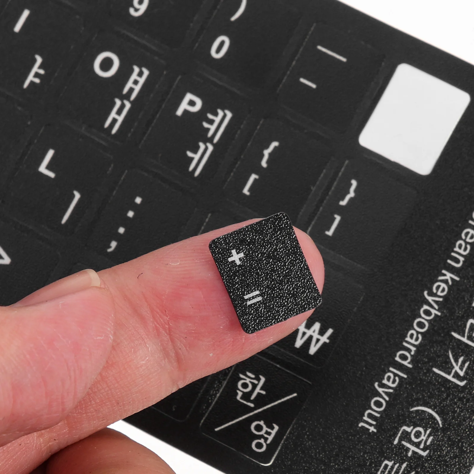 

10Pcs Keyboard Stickers Black Background White Lettering Multi-Language Language Learning Universal Replacement Keyboard