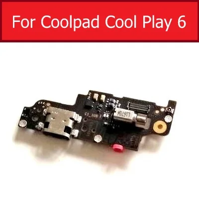   USB Plug Charge Board + Microphone For Coolpad Play 6 Cool 6 Play C106 Snapdragon 653 Octa Core Replacement Parts