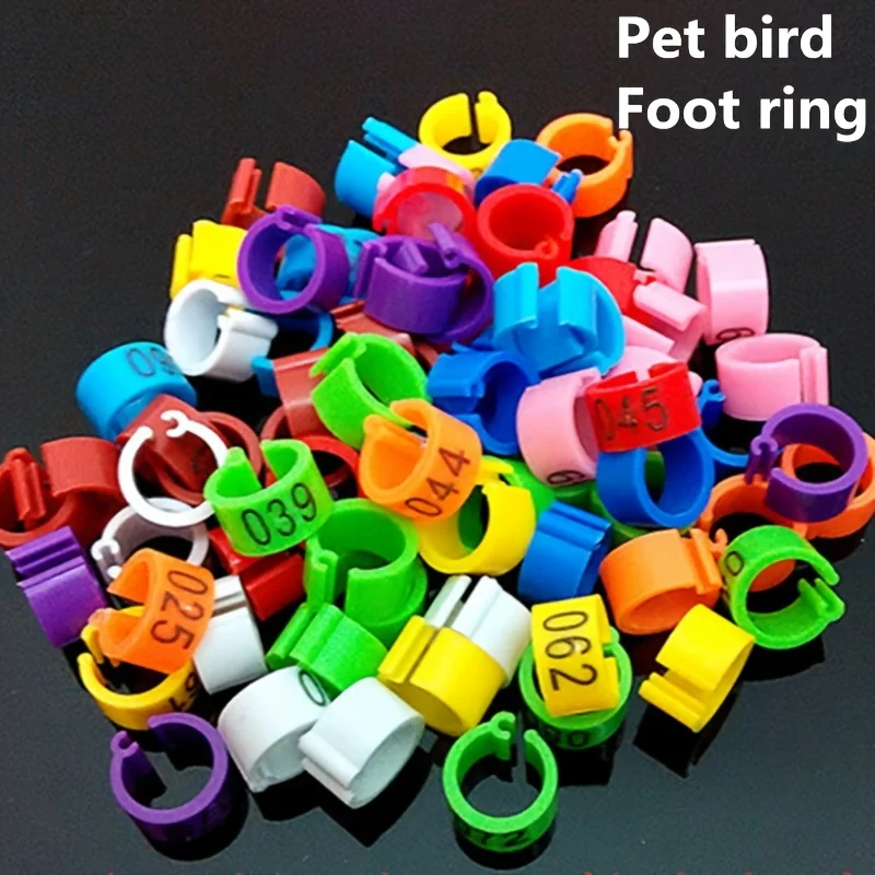 50Pcs/Pack Digital Bird Foot Rings Inner Diameter 8mm Automatic Buckle Pigeon Quail Identification Mark