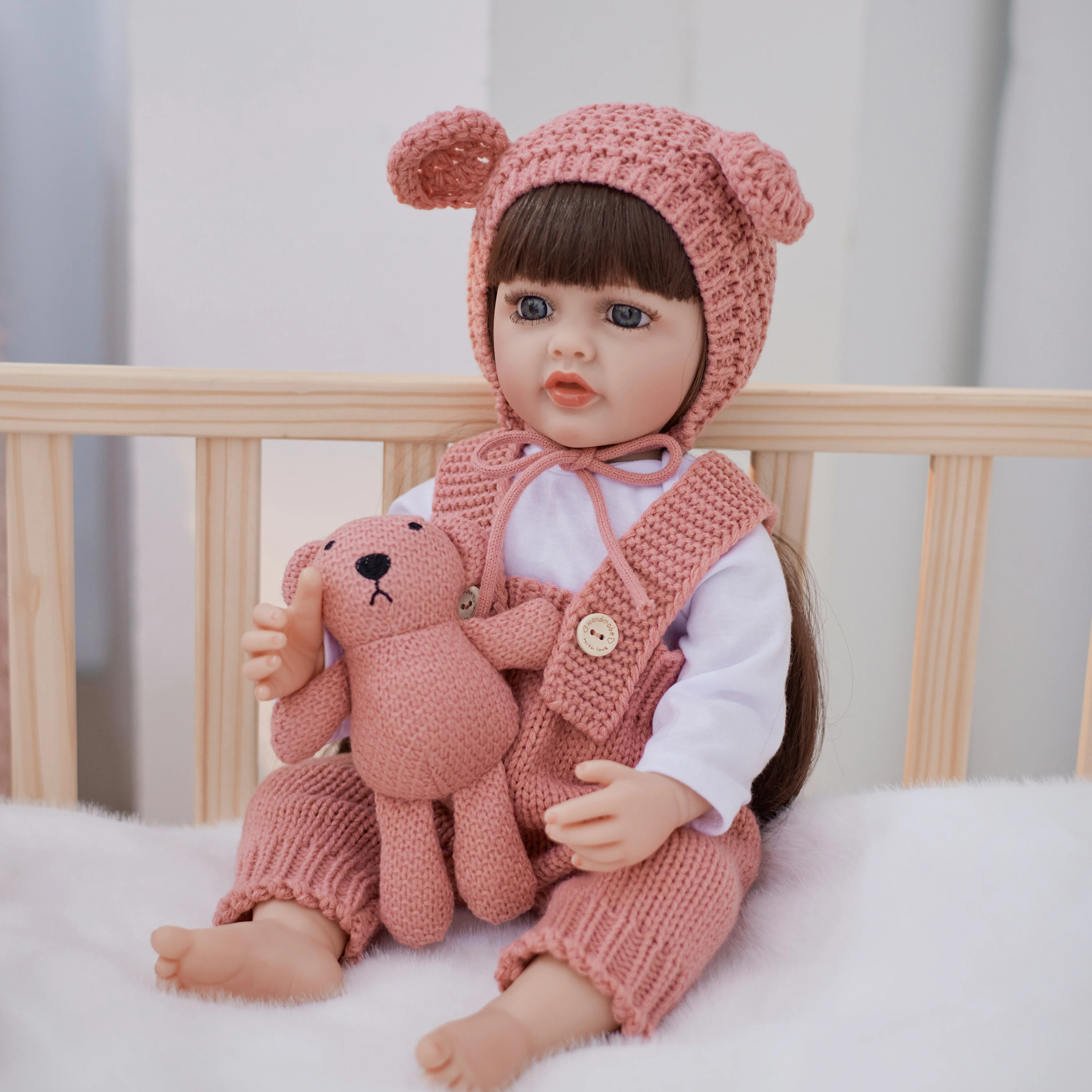 22 inch Creative Rebirth Doll Set, Newborn Baby Doll, Simulation Doll with Accessories, Birthday Gift, Christmas Gift