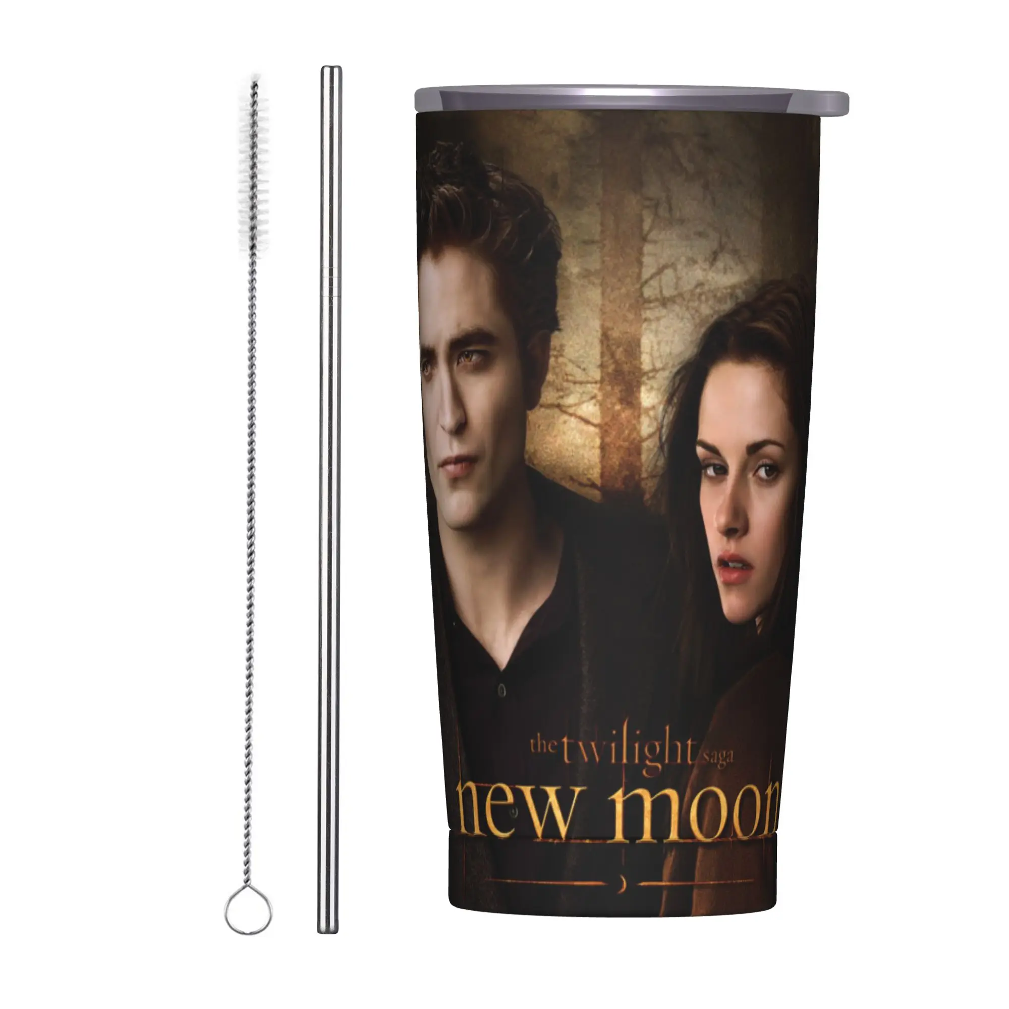 

20oz The Twilight Drama Edward Bella Vacuum Insulated Tumbler Vampire Movie Double Walled Mugs Stainless Steel Cup Portable
