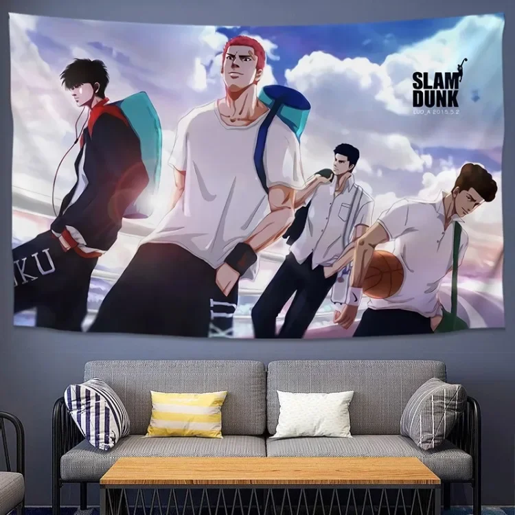 Japanese cartoon animation basketball periphery bedroom printed b tapestry personalized background clothSLAM DUNK hanging cloth