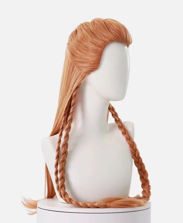 Genshin Impact Aloy Cosplay Perruques pour Femme, Perruque Tressée Marron, Cheveux d'Halloween