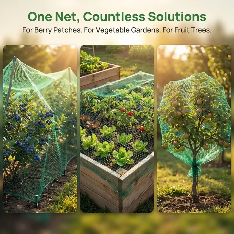 Specialized garden protective netting for vegetables and flowers, featuring a mesh design to deter birds and insects1Bird-proof
