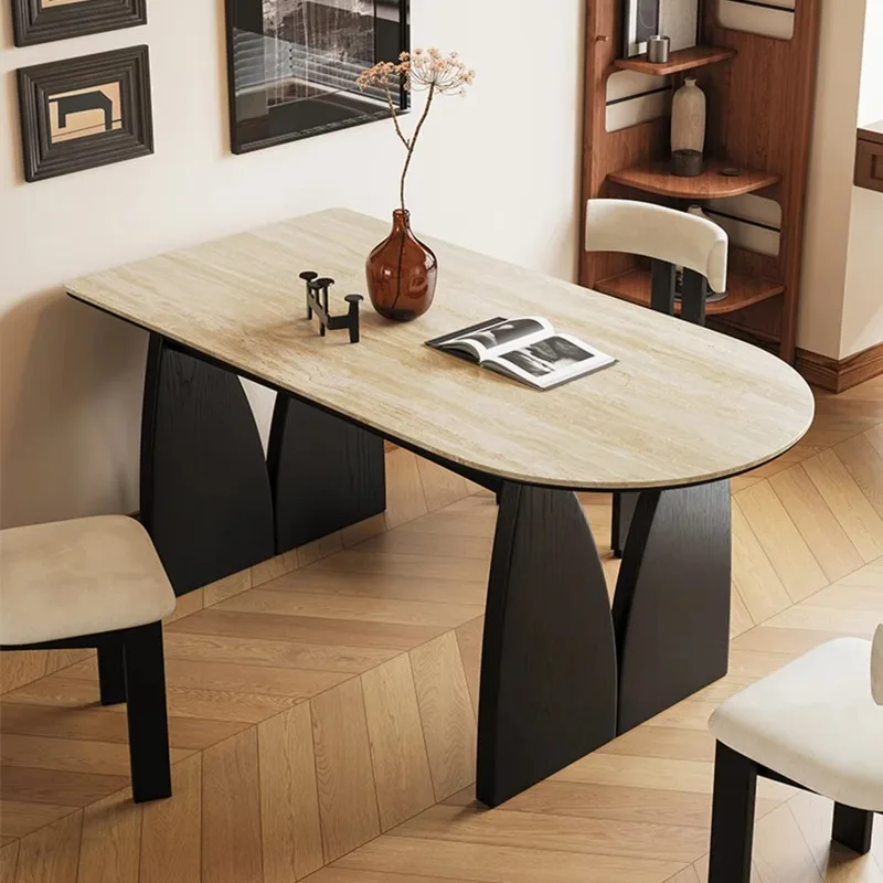 Popular Wooden Dining Table Modern Latest Designer 6-seater Dining Table Apartment Minimalist Dinner Furniture Dining Table Set