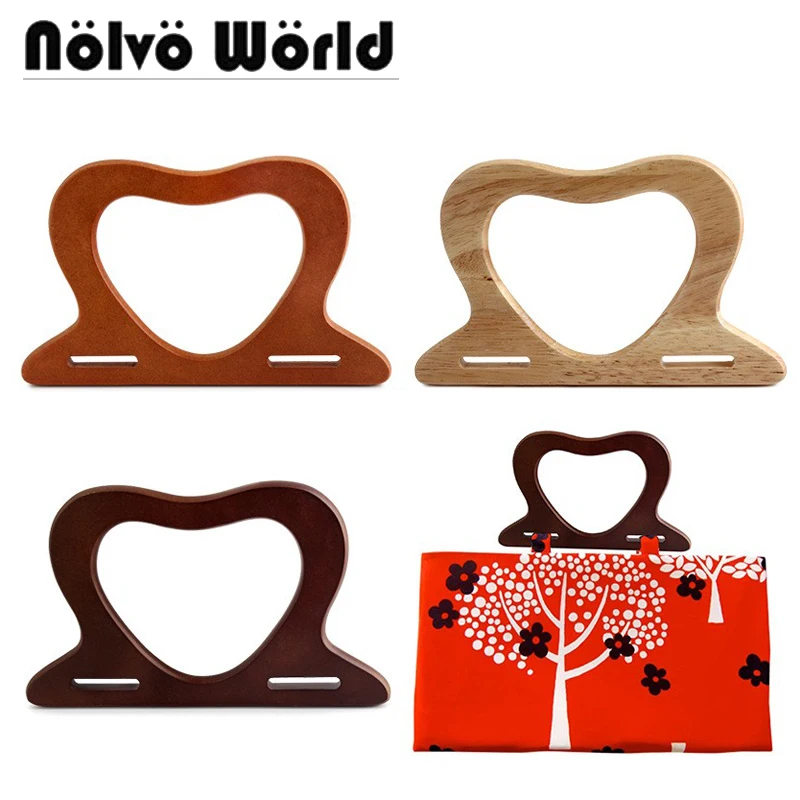 

2/4/10pcs Heart Shaped Handles Bag Wooden Handles Kiss Clasp Purse Frames Handle Replacement Parts DIY Crochet Sewing Handle