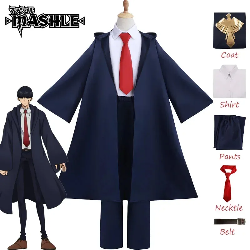 

Mashle Cosplay Costume Anime Mashle: Magic and Muscles Blue Trench Coat Kids Adult Outfits Carnival Party Role Play Uniform Men