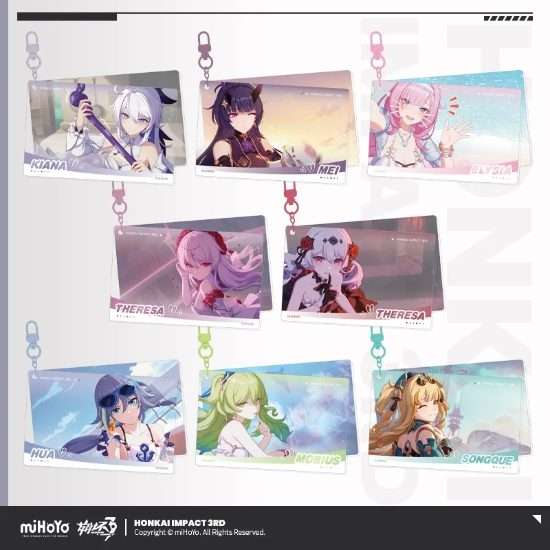 Sunsyea Honkai Impact 3rd Official Merch miHoYo Original CG Theme Series Acrylic Pendant Keychain Elysia Mobius Kiana