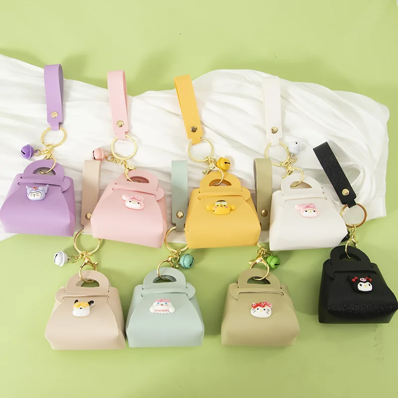 

New Kawaii Kuromi Coin Purse Sanrio Cartoon Keychain Melody Cinnamoroll Hello Kitty Backpack Pendant Children's Gift