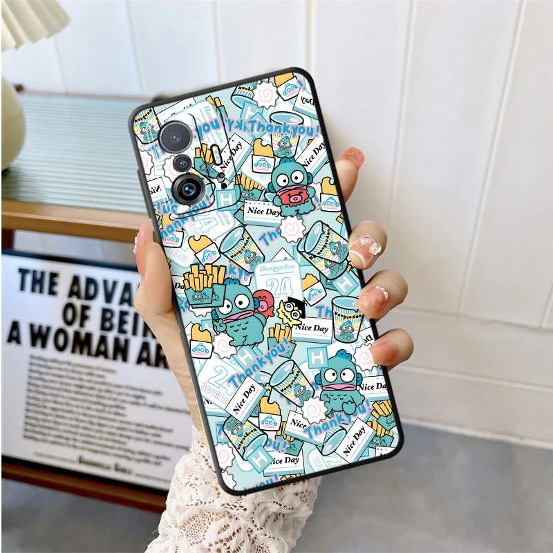 

Sanrio Big Eyed Frog Black Soft Phone Cover Case for Xiaomi Redmi 12C A3 A1 A2 Plus K40 K80 Pro 9 13C 14C 10 A5 A4