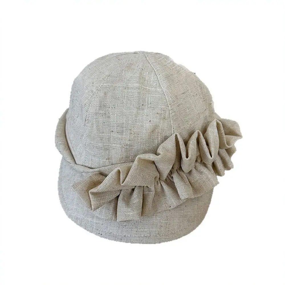 For Nixuan Casual Pleated Peak Cap Women Summer Equestrian Sun Hat Breathable Solid Color Adjustable Fashion Headgear