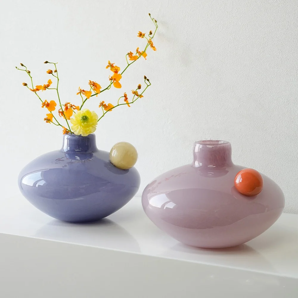 

Geometric Glass Vase Colorful Bubbles Flower Arrangement Accessories Hydroponics Terrarium Home Decoration Accessories
