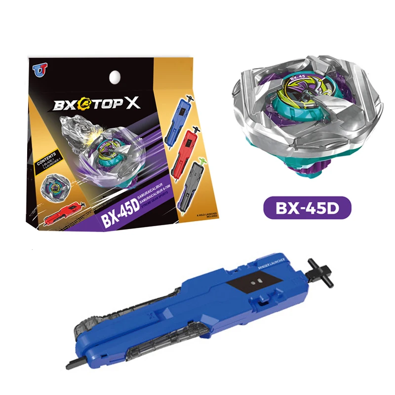 Beyblade X BX-45 Samurai Calibur Booster z zestawem wyrzutnika, bączek gyroskopowy, gra bitewna, zabawka świąteczna na prezent