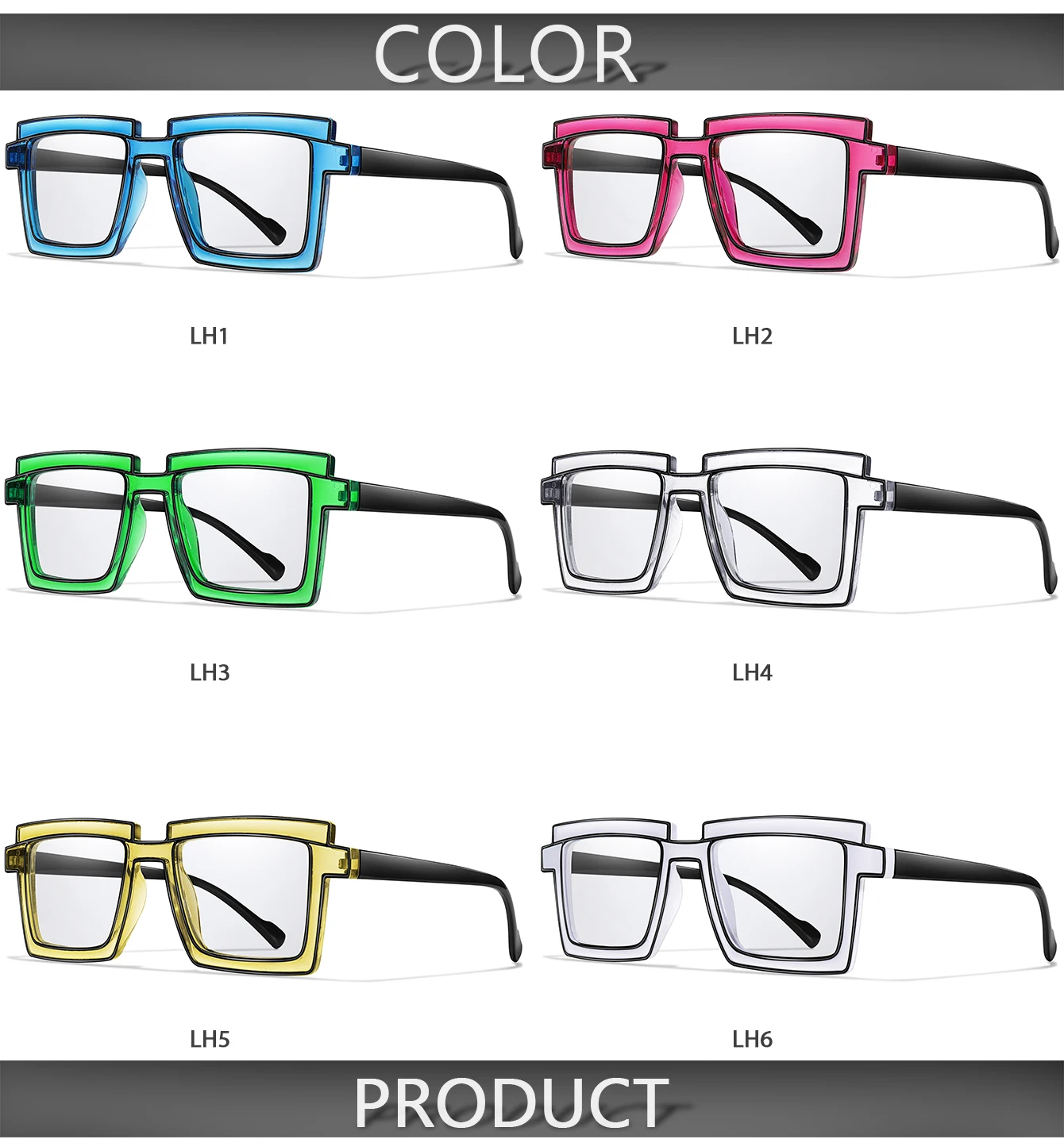 Modische Sonnenbrille für Damen, trendige, niedliche, quadratische, übergroße, transparente Sonnenbrille für den täglichen Outfit, Party, Reisen, Strandurlaub, mit Box – Detail 3