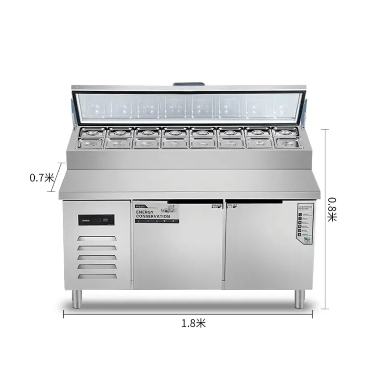 

slotted salad table fresh-keeping table fruit fishing display cabinet commercial Malatang cold plate refrigerated side dish