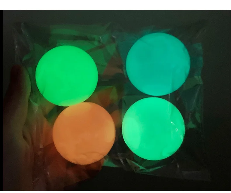 3/6Pcs Sticky Wall Balls Ceiling Balls Stress Relief Luminous Fun Decompression Sticky Ball Anxiety Relief Glowing Ceiling Balls