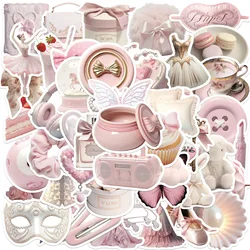 10/50pcs Ins Style Cute Pink Ballet Girls Stickers Kawaii Aesthetic Decals Decoration Scrapbook Laptop Phone Luggage Toy Sticker