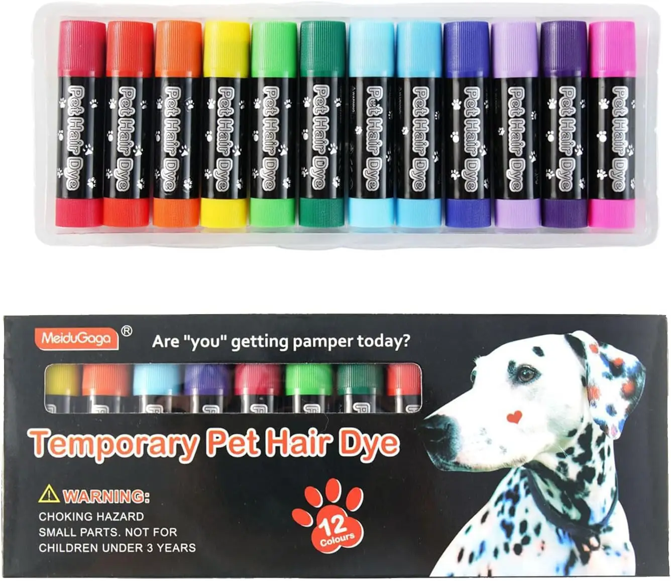 Dog Hair Dye Paint Temporary, Per Fur Markers Non Toxic Safe Hair Color Painting Styling Crayon for Cats Horses Cattle Livestock