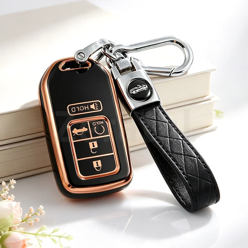 5 Buttons TPU Shell Fob For Honda Fit Vezel City Civic Jazz BRV BR-V HRV HR-V CRV Jade Fit Freed Odyssey Car Key Case Cover