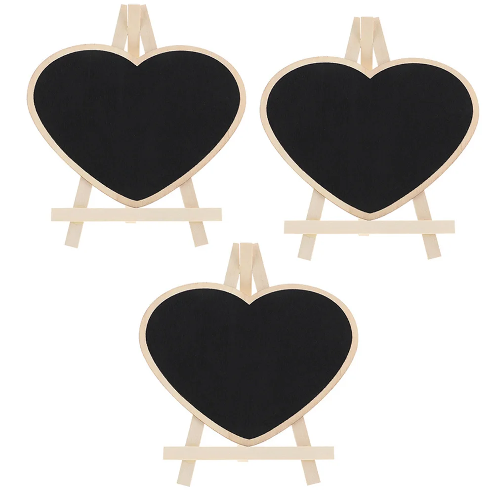 3 pezzi piccola lavagna display verticale lavagna da tavolo a forma di cuore cancellabile riutilizzabile cartello per blocco note
