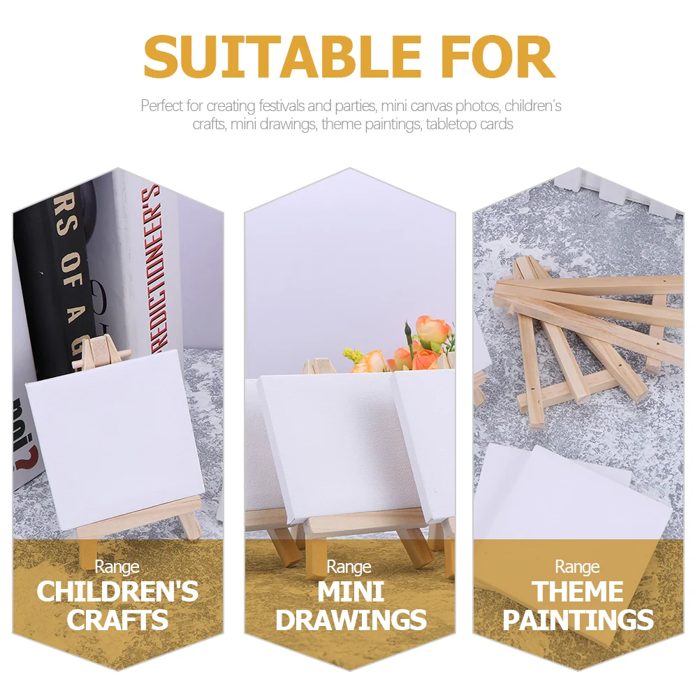 18 Sets Kids Easel Multi-function Painting Canvas Adorable Frame Panel Mini House Decor Crafted DIY Delicate Accessories Child