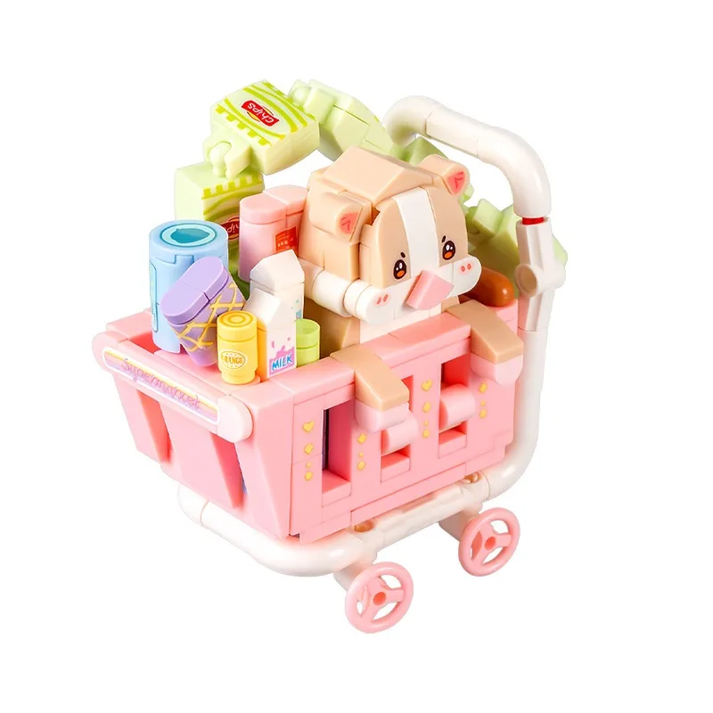 مكعبات بناء الحيوانات الأليفة اللطيفة من Moonlight Society لتزيين سطح المكتب التعليمية هدية عيد ميلاد للفتيات ألعاب ألغاز إبداعية #5