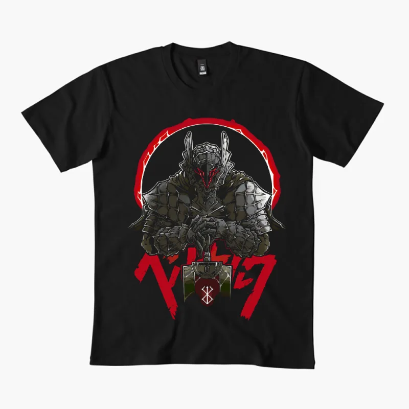 

0325 Guts Berserk Japanese Anime Gift t shirt 100% cotton print clothing Swordsman Manga Graphic Tee Y2K clothes Large size Tops