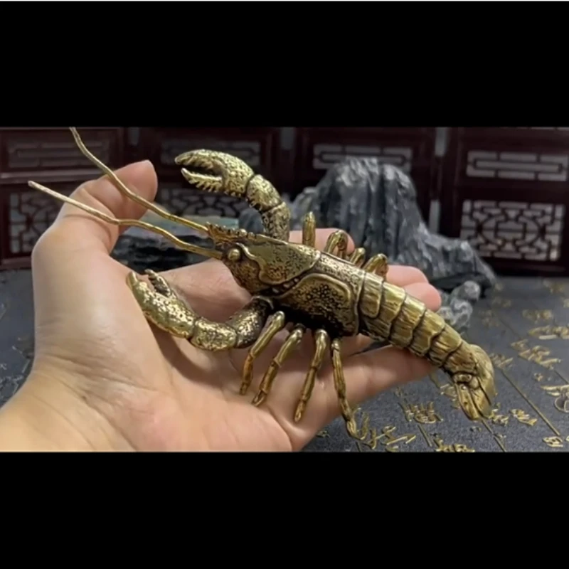 

Little Fairy/Retro Brass Big Lobster Desktop Ornaments Creative Metal Animal Mini Sculpture Tea Pet Living Room Home Decoration