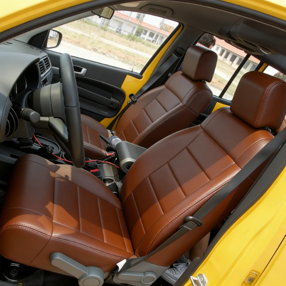 Custom Car Seat Cover For Jeep Wrangler 4 Door JK 2008 2009 2010 Faux Leather Custom Car Seat Covers Full Set Car Accessories