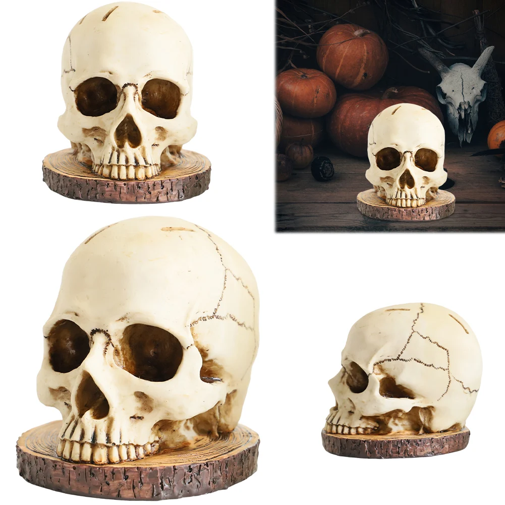 

Horror Kitchen Storage Knife Rack Resin Ornament Counter Top Skull Knives Holders Skull Knives Block Halloween Skull Decor