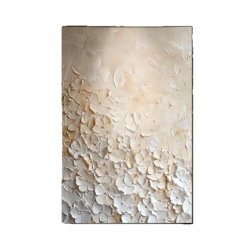 

French texture hanging painting entrance decorative painting cream wind living room sofa background floor mural