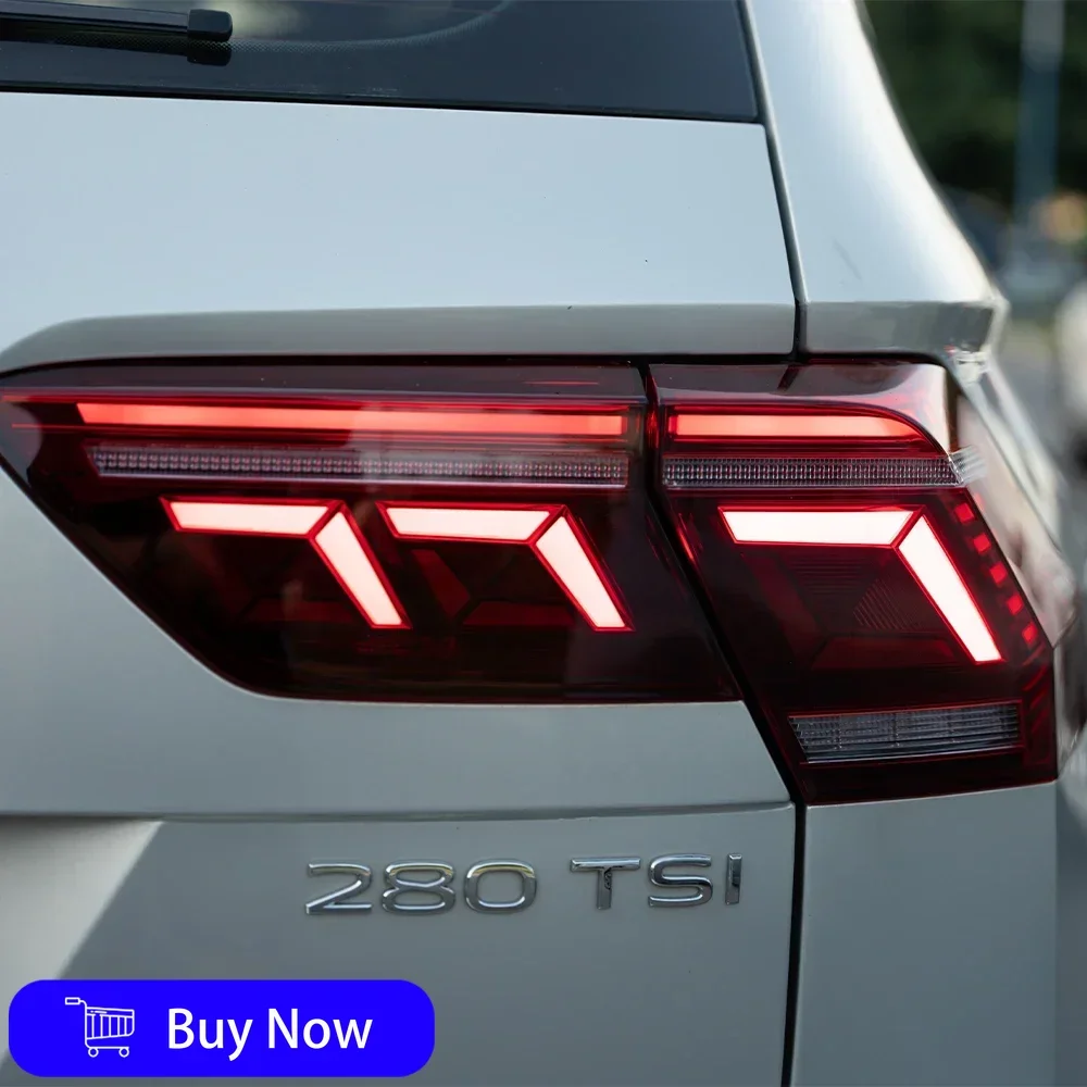 ل VW Tiguan L 2017-2021 مجموعة المصابيح الخلفية للسيارة LED مصابيح خلفية للسيارة ترقية جديدة 2024 نمط التوصيل والتشغيل الملحقات