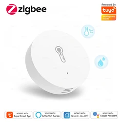 Tuya Smart Zigbee Temperature And Humidity Sensor App Control Indoor Thermometer Monitor Home Automation Works With Alexa Google