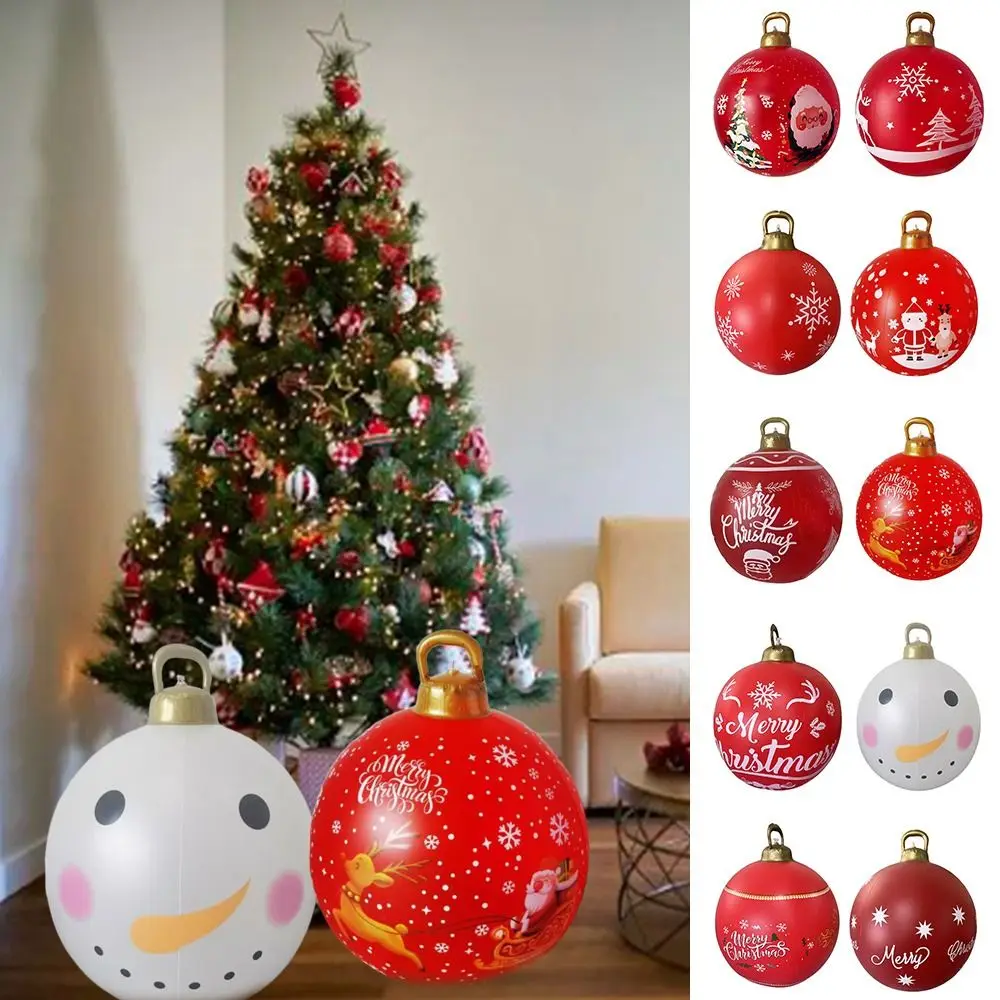 Giant 60cm Inflatable Balloons Decoration With Handle Christmas Ball Toy Giant Inflatable Ball Christmas