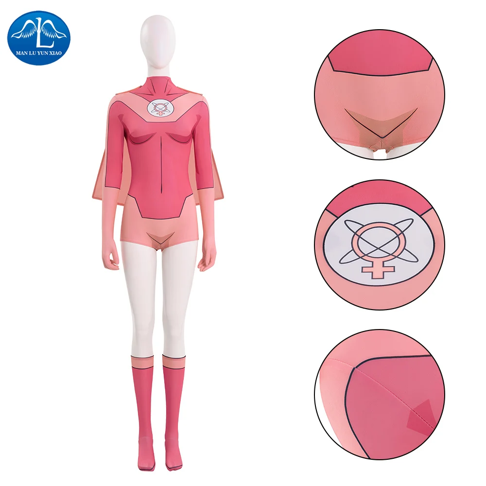 

The Movie TV Invincible Atom Eve Cosplay Costume Adult Women Jumpsuit Bodysuit Cloak Outfits Female Halloween Carnival Suit
