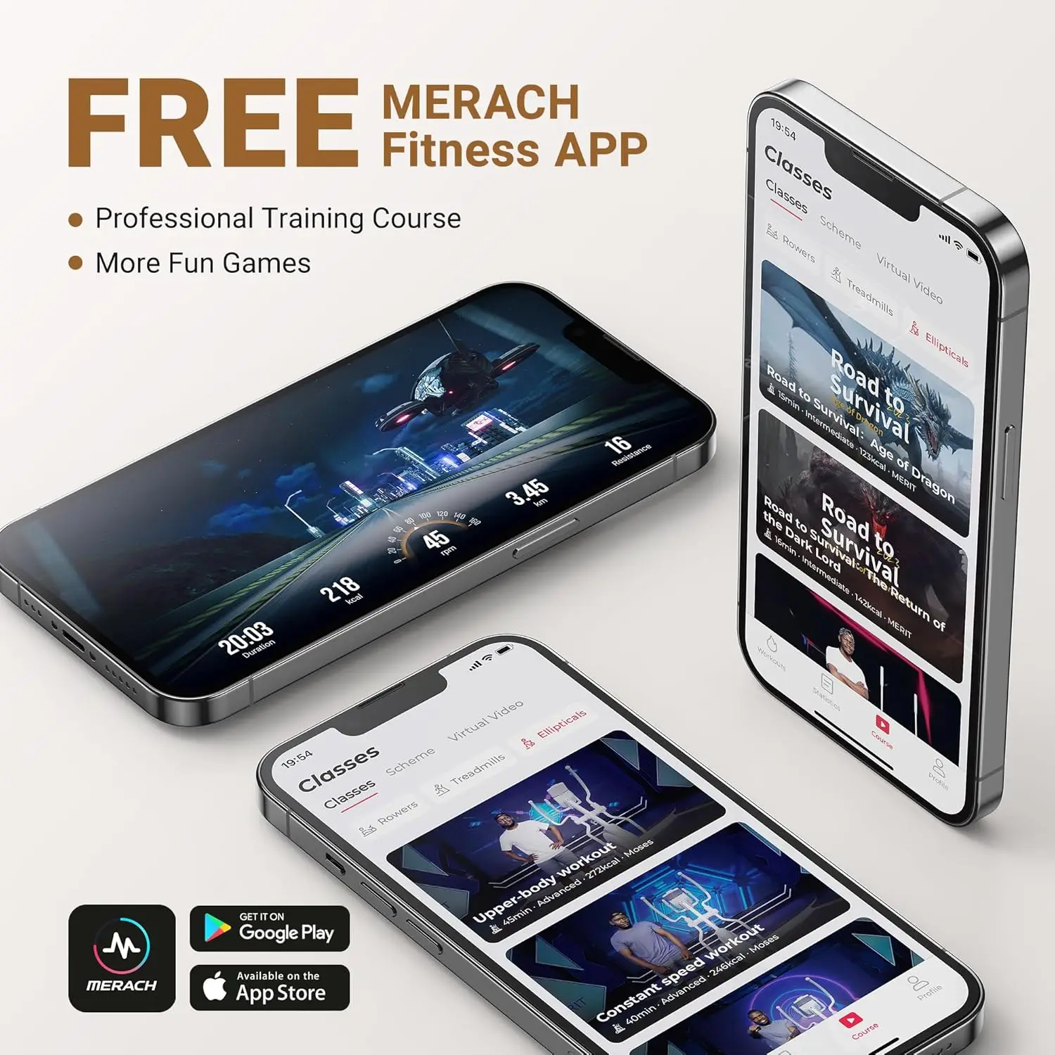 MERACH Elliptical Machines for Home,Compact Elliptical Exercise Machine with MERACH App Elliptical Trainer with Hyper-Quiet