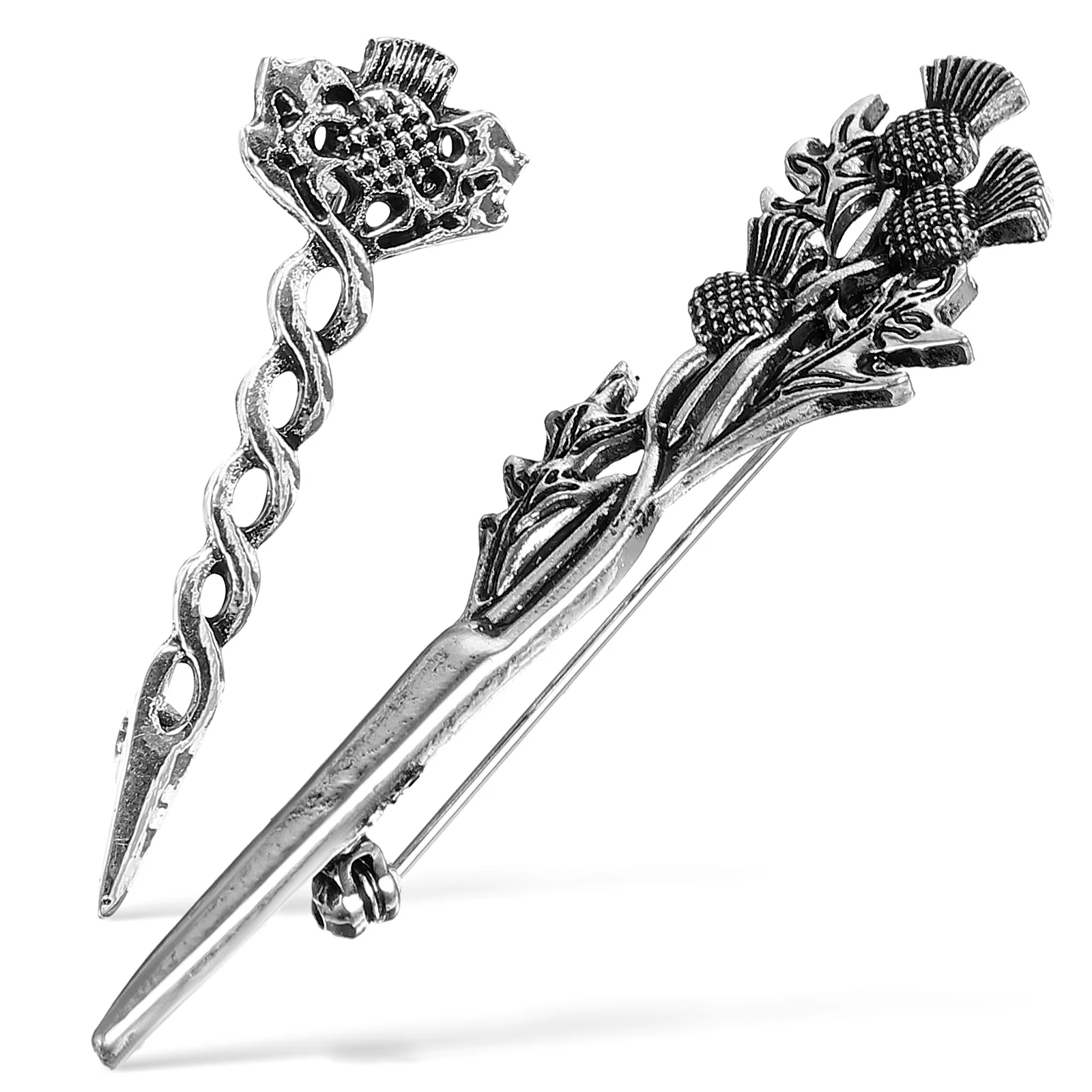 2 Pcs Lapel Pin Scottish Thistle Brooch Suit Pins for Men Suits Cloak Television Scotland Gifts Alloy Man