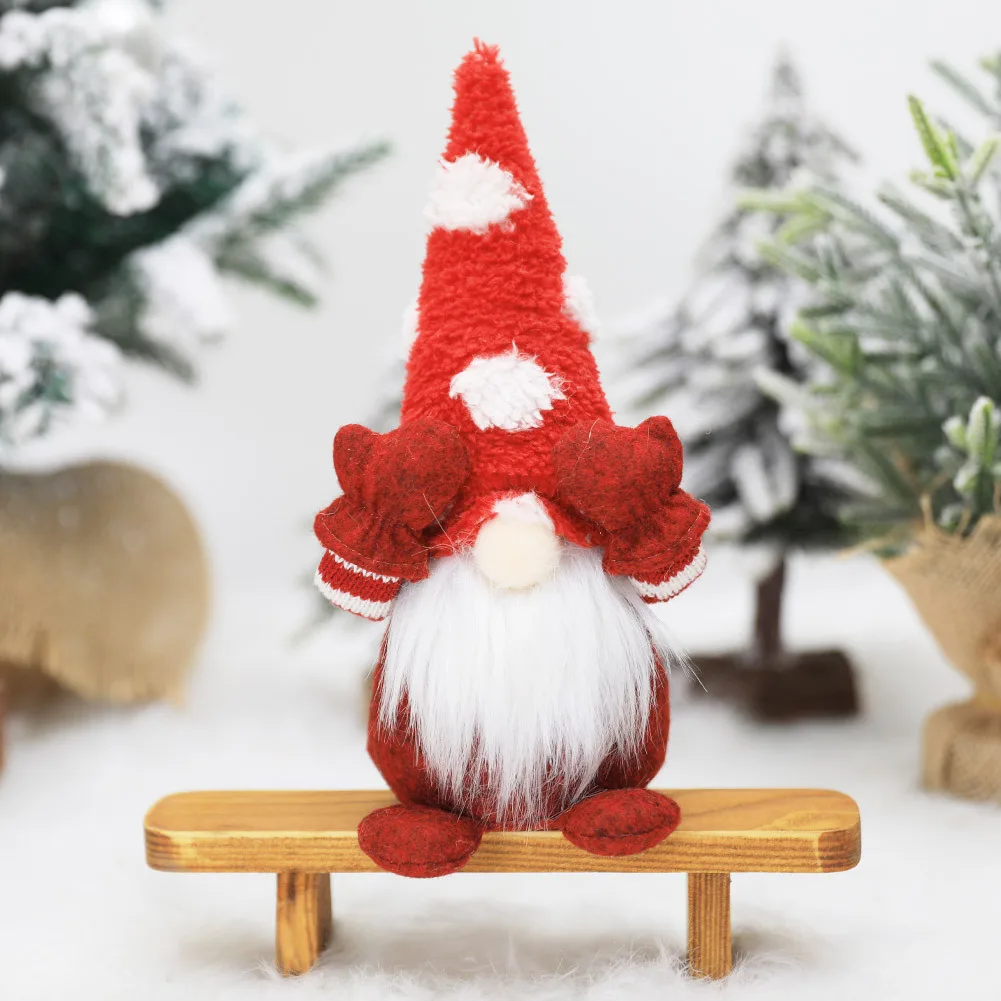 

Gnome Plush Doll - Gnomes Faceless Dolls - Dwarf Desktop Ornaments, Dot Hat Design, Unique Holiday G