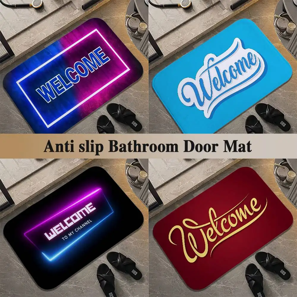 

Welcome Floor Mat Printed Large Carpets Living Room And Bedroom Carpets Bathroom Anti Slip Door MATS Small Carpets