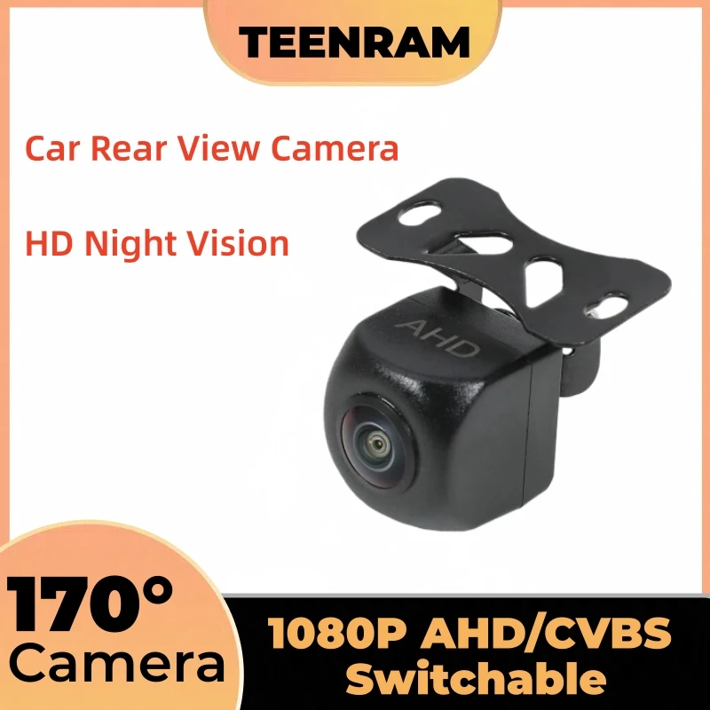 TEENRAM  HD Night Vision 170° Fisheye Universal Camera 1080P AHD Car Rear View Camera,can Switch To CVBS, Reference Line on/off