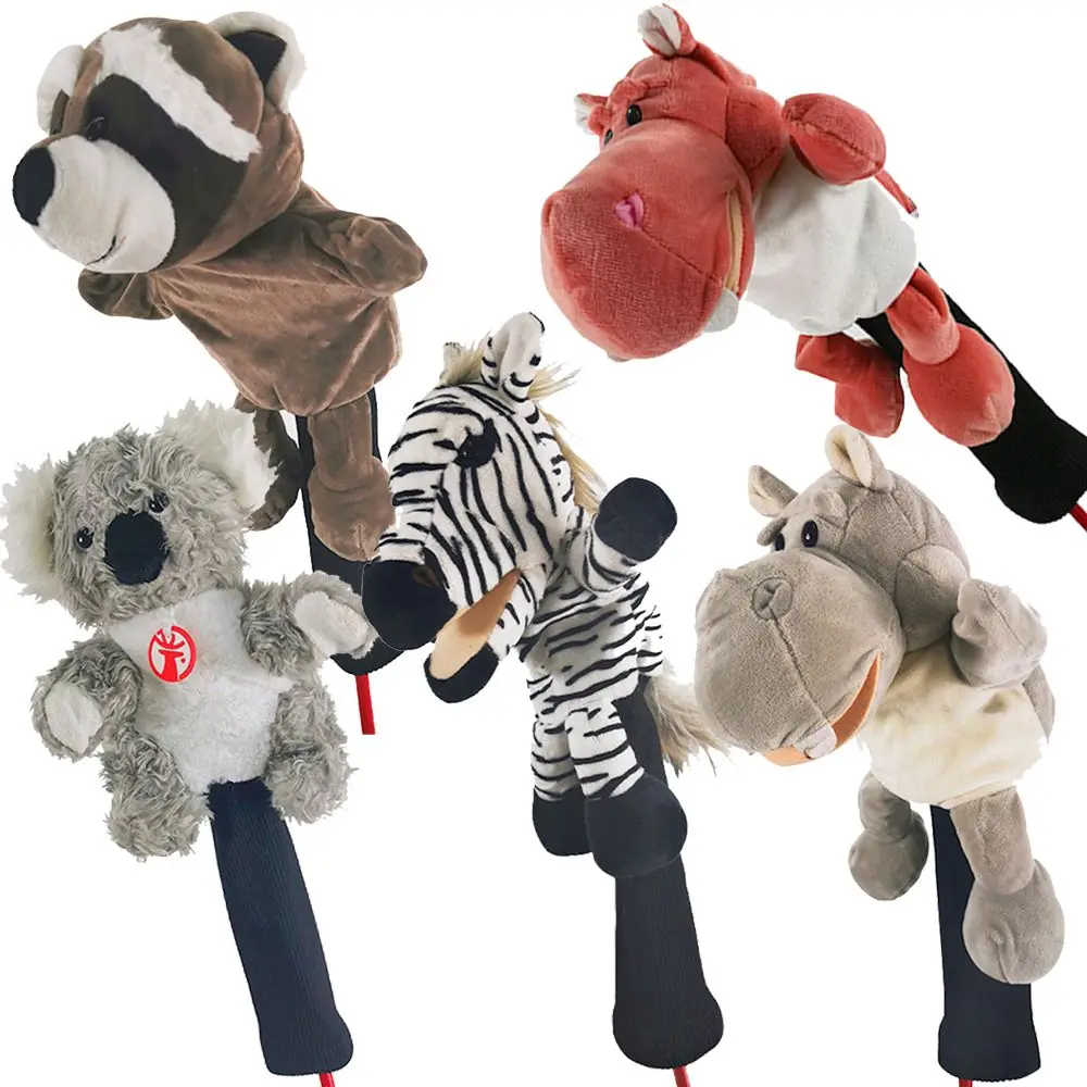 

Outdoors Long Neck Driver Accessories Plush Animal Headcover 1/3/5 Fairway Woods Golf Club Head Covers Golf Rod Sleeve Sets