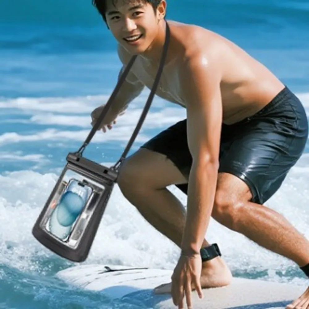 Touchable Screen Waterproof Mobile Phone Bag Transparent PVC Phone Protector Pouch Universal Crossbody with Lanyard view 4