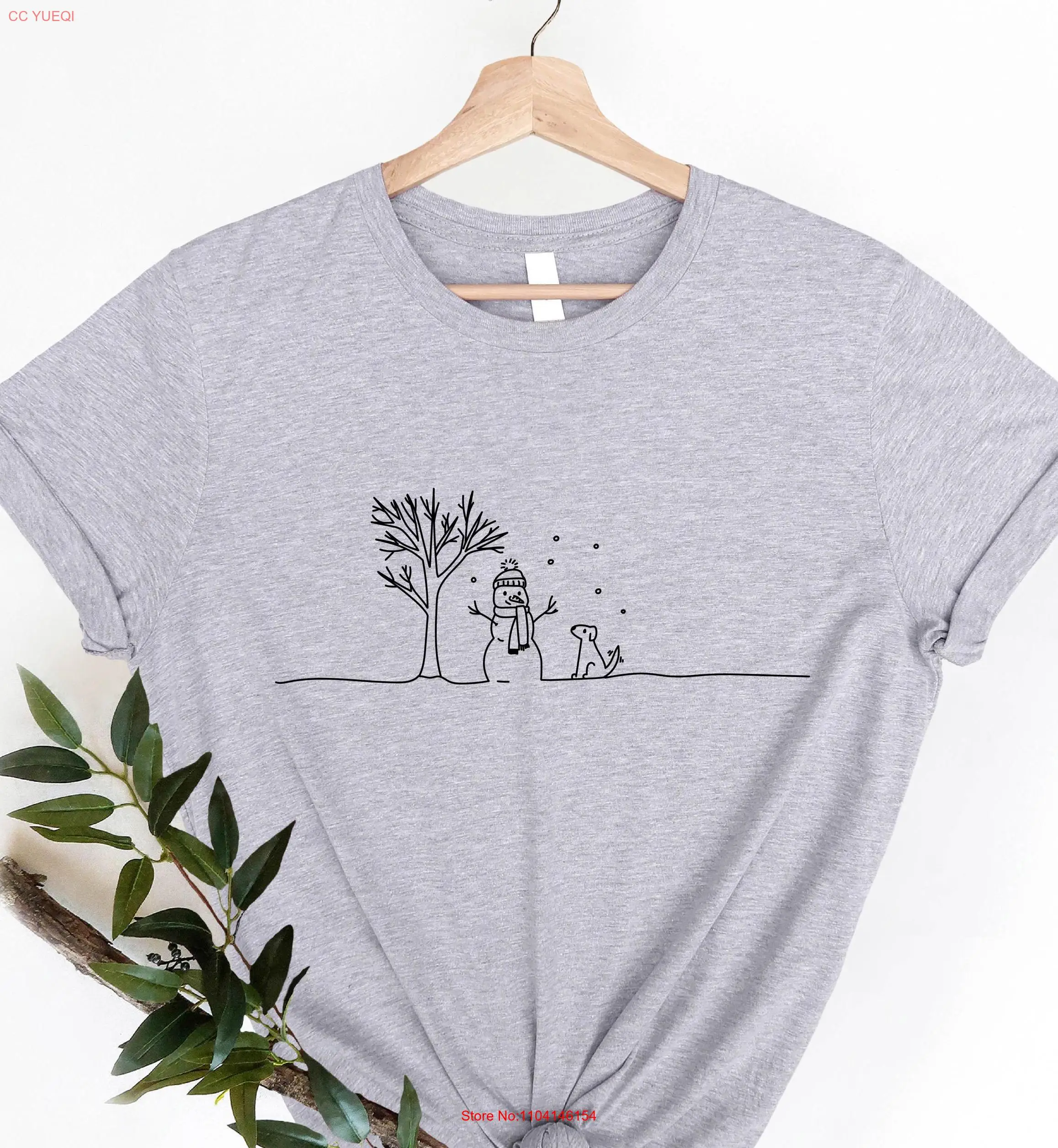 

Christmas Snowman T Shirt Winter for Women s Tree Dog long or short sleeves