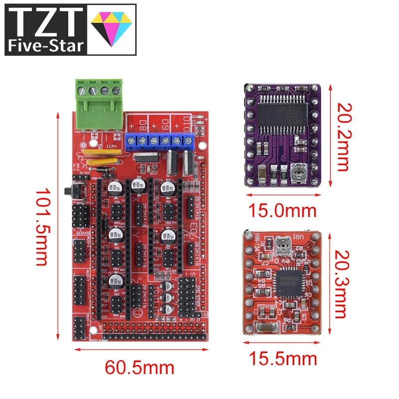 RAMPS 1.4 3D printer kit control panel printer Control With 5Pcs A4988  Or DRV8825 Driver module for 3D Printer