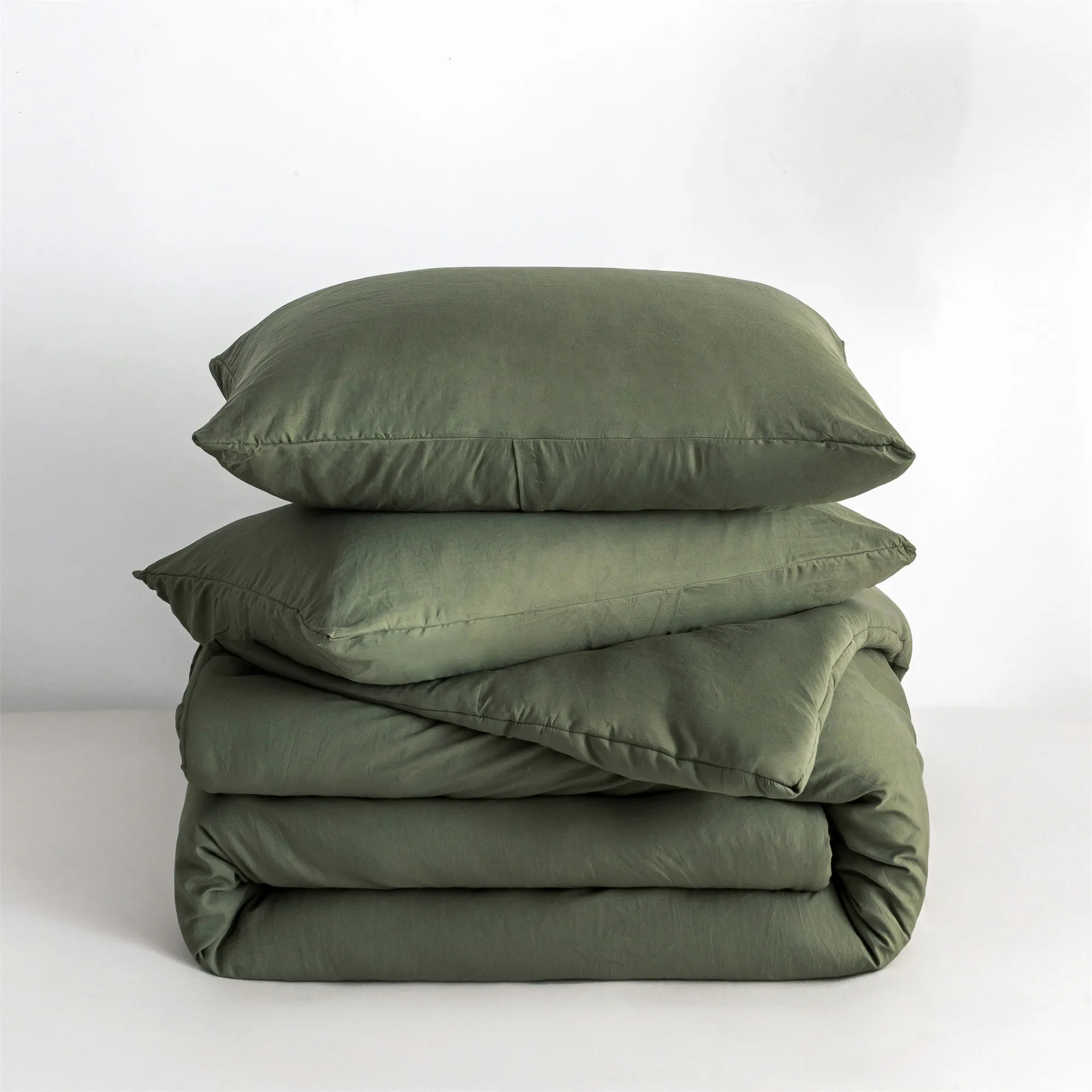 

Bedding Comforter Sets Full/Queen Elegant Ultra-Soft Cozy All Season PolyCotton Fabric, with Dark Olive green Pillow Sham