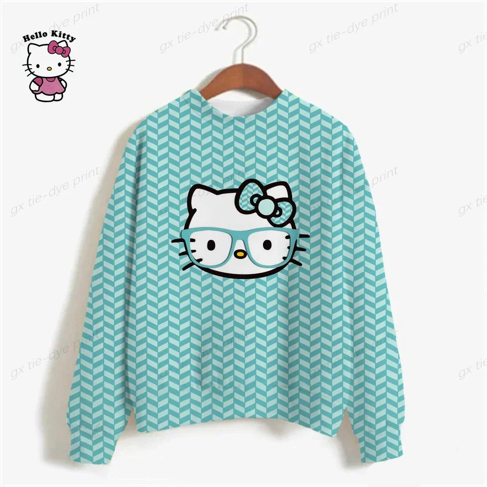 Harajuku Female Clothing Pullover Fashion Autumn And Winter HELLO KITTY Print Woman Hoodie Casual Women Long-sleeved Sweatshirt