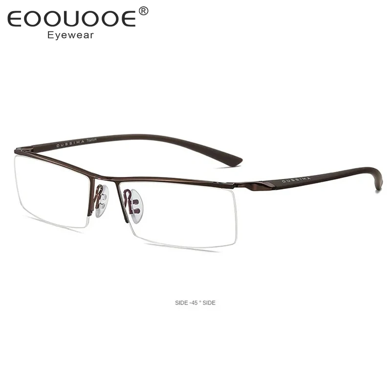 

Titanium Eyeglasses Frame Men's Half Frame Eyewear Prescription Glasses Myopia Eye Glasses 8189