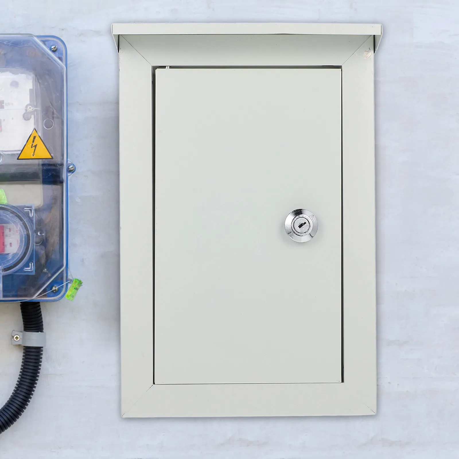 Heavy-Duty Metal Outdoor Junction Box Wall Mounted Weatherproof Electrical Enclosure for Power Distribution Circuit Protection