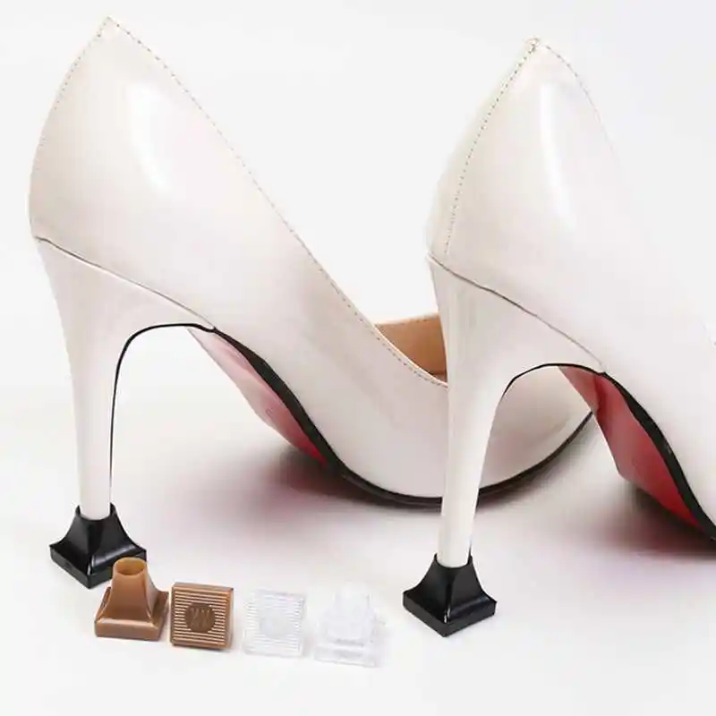 Woman High heels Protective Cover Non-slip Silencer Heel cover Accessories Square Wearable Heel protector Soft and not deformed