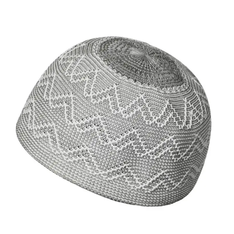 

652F Ceremony Hat Breathable Muslims Hat Embroidered Worships Hat Men's Skull Hat Supply for Adult Women Men